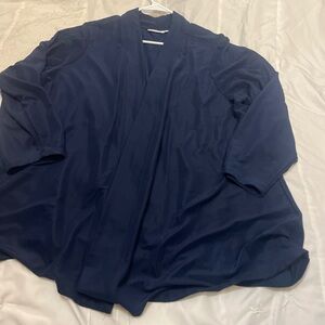 Susan Graver liquid knit navy blue kimono style blazer. 3x